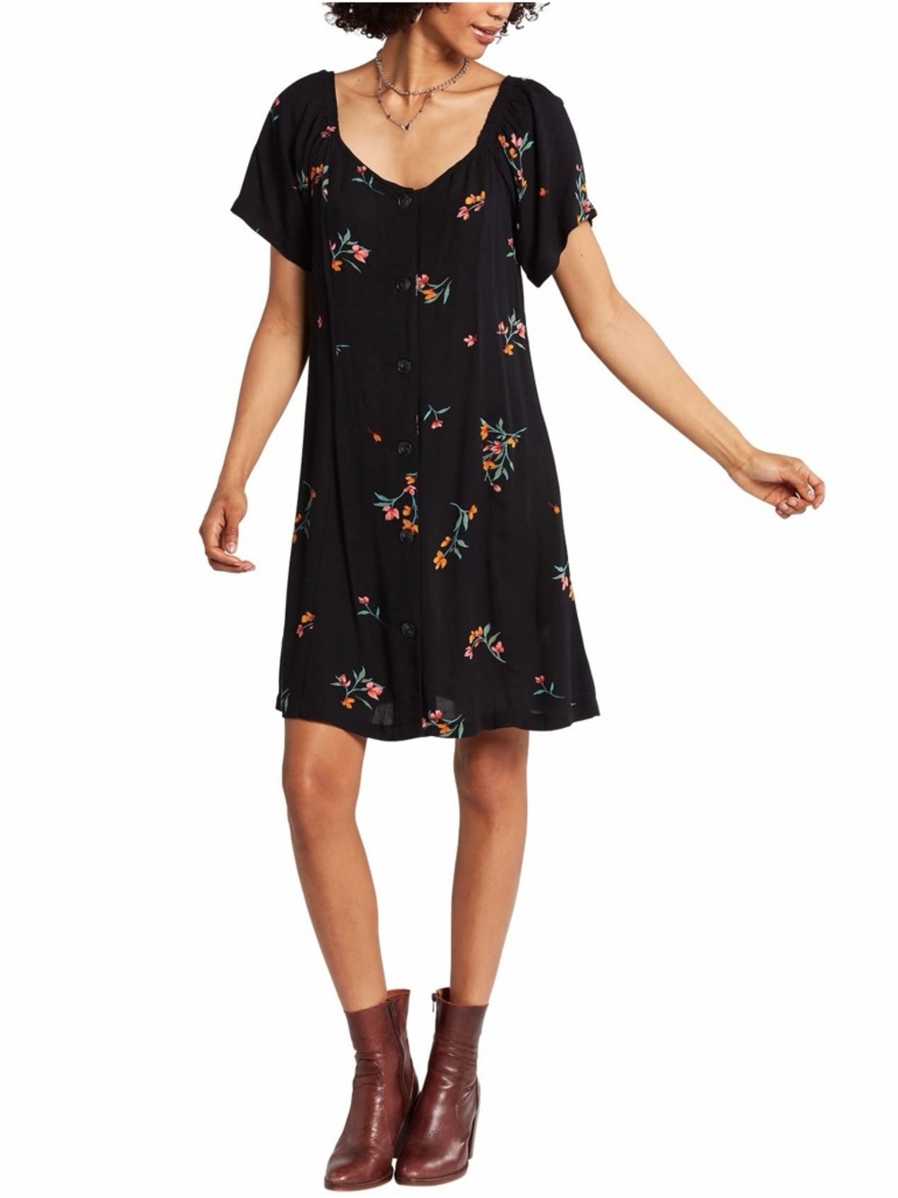 Volcom Bud Seriously Floral Button Dress